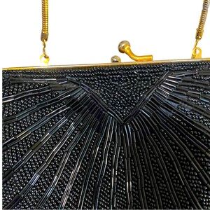 Vintage Handed beaded Black Satchel! Simply Stunning!